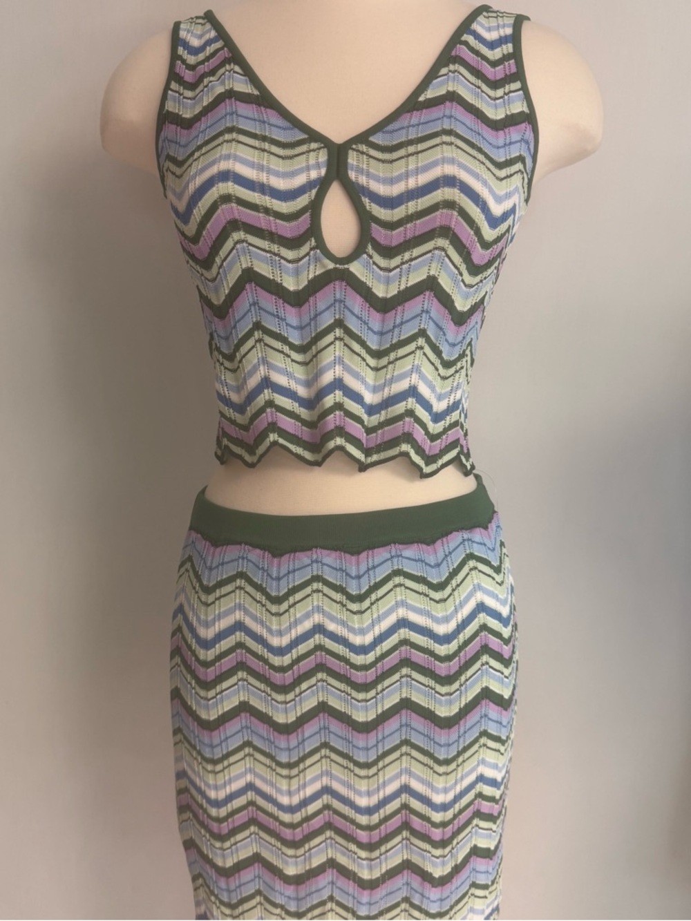 TORN by RONNY KOBO Pastel Chevron Knit Set NWT